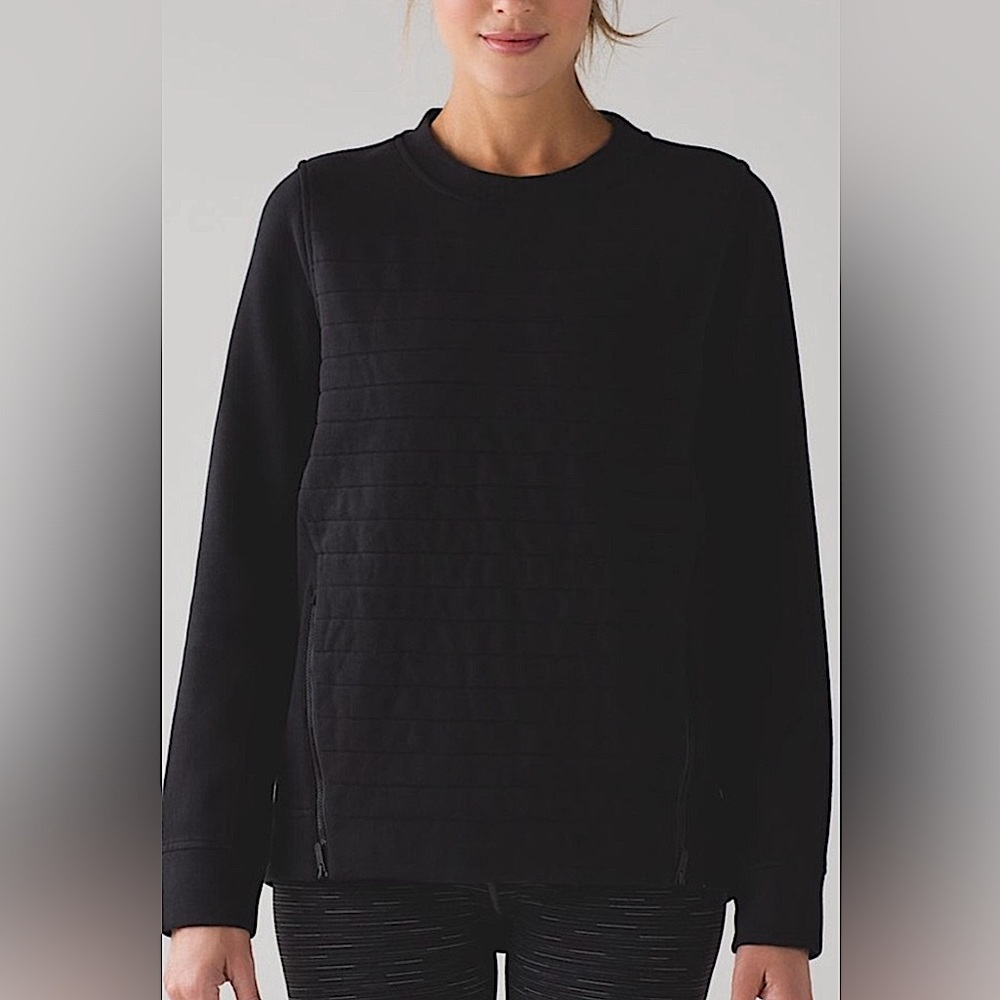 lululemon quilted fleece pullover crewneck